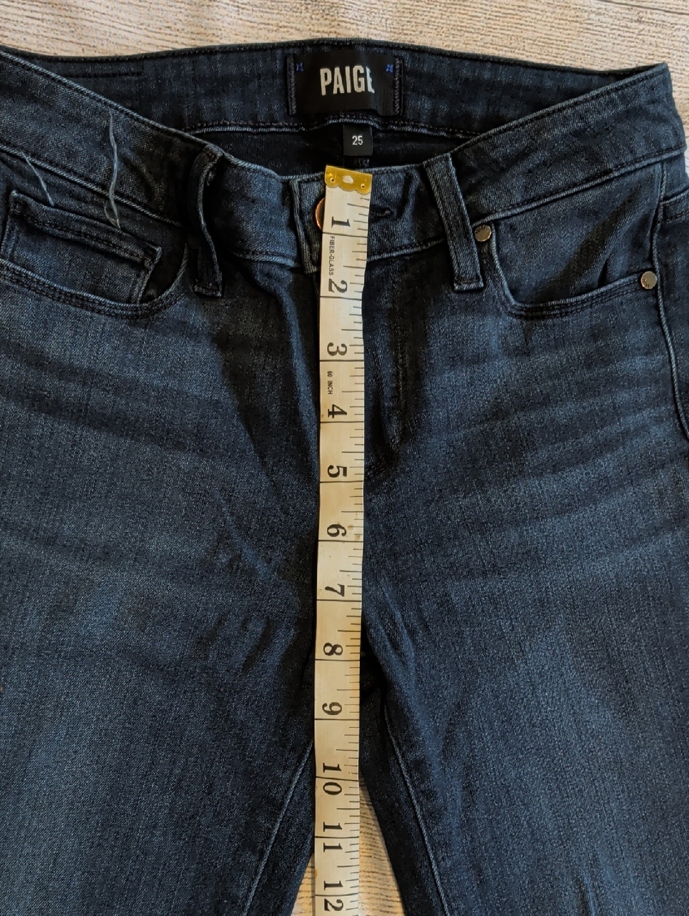 PAIGE Dark Indigo Flare Jeans - Picture 9 of 10